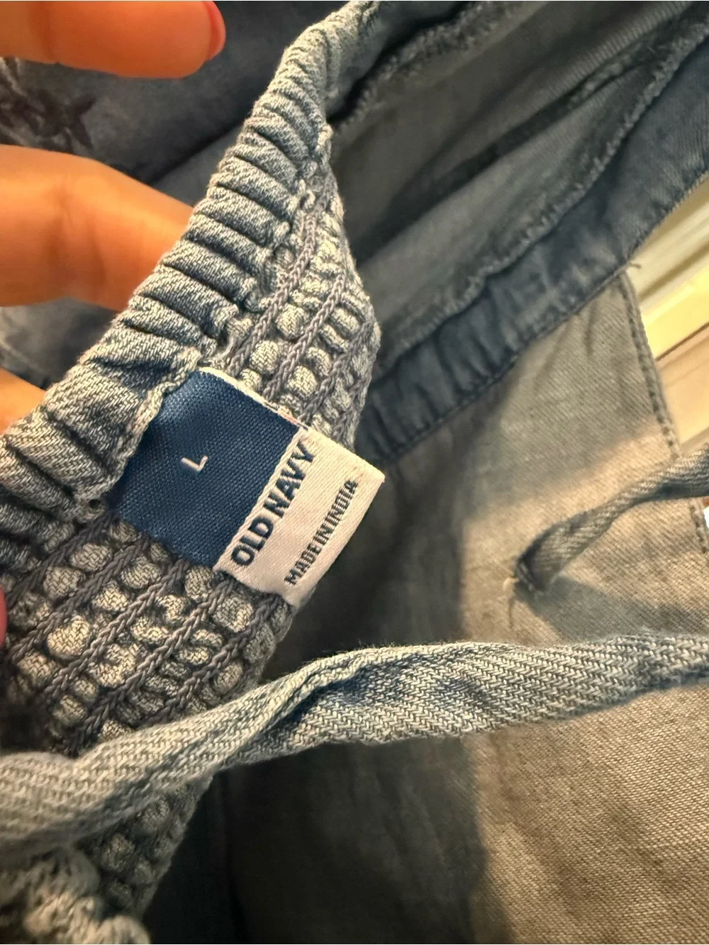 Old Navy Light Blue Chambray Embroidered Square Neck Blouse